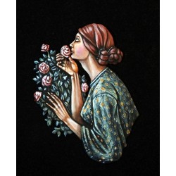 LADY smelling on roses bust